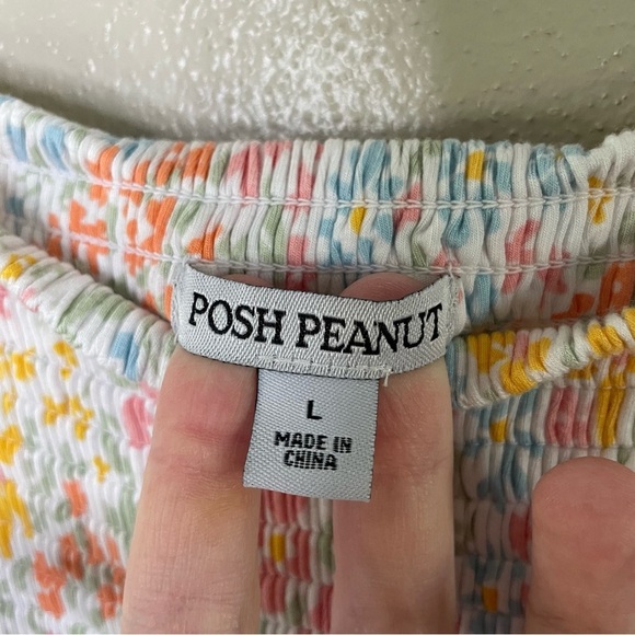 Posh Peanut | Zenni Sleeveless Smocked Jumpsuit, Like New, Large - Picture 4 of 9